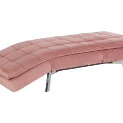 Chaise Longue Réglable Rose LOIRET -Promos Chesteris Boutique meridienne 16673447