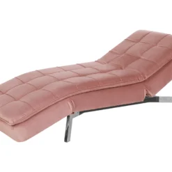 Chaise Longue Réglable Rose LOIRET -Promos Chesteris Boutique meridienne 16673449