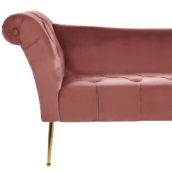 Chaise Longue En Velours Rose NANTILLY 14 Chaise Longue En Velours Rose NANTILLY -Promos Chesteris Boutique meridienne 16673581