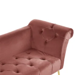 Chaise Longue En Velours Rose NANTILLY 15 Chaise Longue En Velours Rose NANTILLY -Promos Chesteris Boutique meridienne 16673583