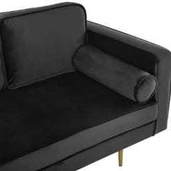 Chaise Longue En Velours Noir Côté Droit MIRAMAS 12 Chaise Longue En Velours Noir Côté Droit MIRAMAS -Promos Chesteris Boutique meridienne 16673599