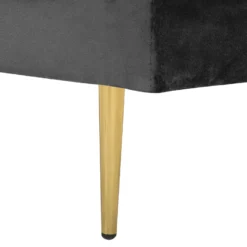 Chaise Longue En Velours Noir Côté Droit MIRAMAS 13 Chaise Longue En Velours Noir Côté Droit MIRAMAS -Promos Chesteris Boutique meridienne 16673601