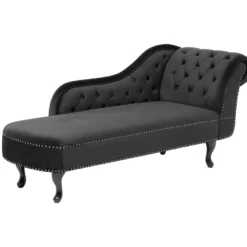 Méridienne Chesterfield Côté Droit En Velours Noir NIMES 13 Méridienne Chesterfield Côté Droit En Velours Noir NIMES -Promos Chesteris Boutique meridienne 16673625