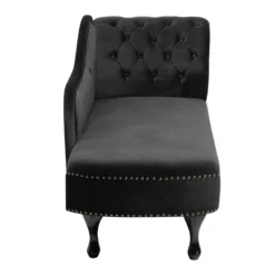 Méridienne Chesterfield Côté Droit En Velours Noir NIMES 14 Méridienne Chesterfield Côté Droit En Velours Noir NIMES -Promos Chesteris Boutique meridienne 16673627