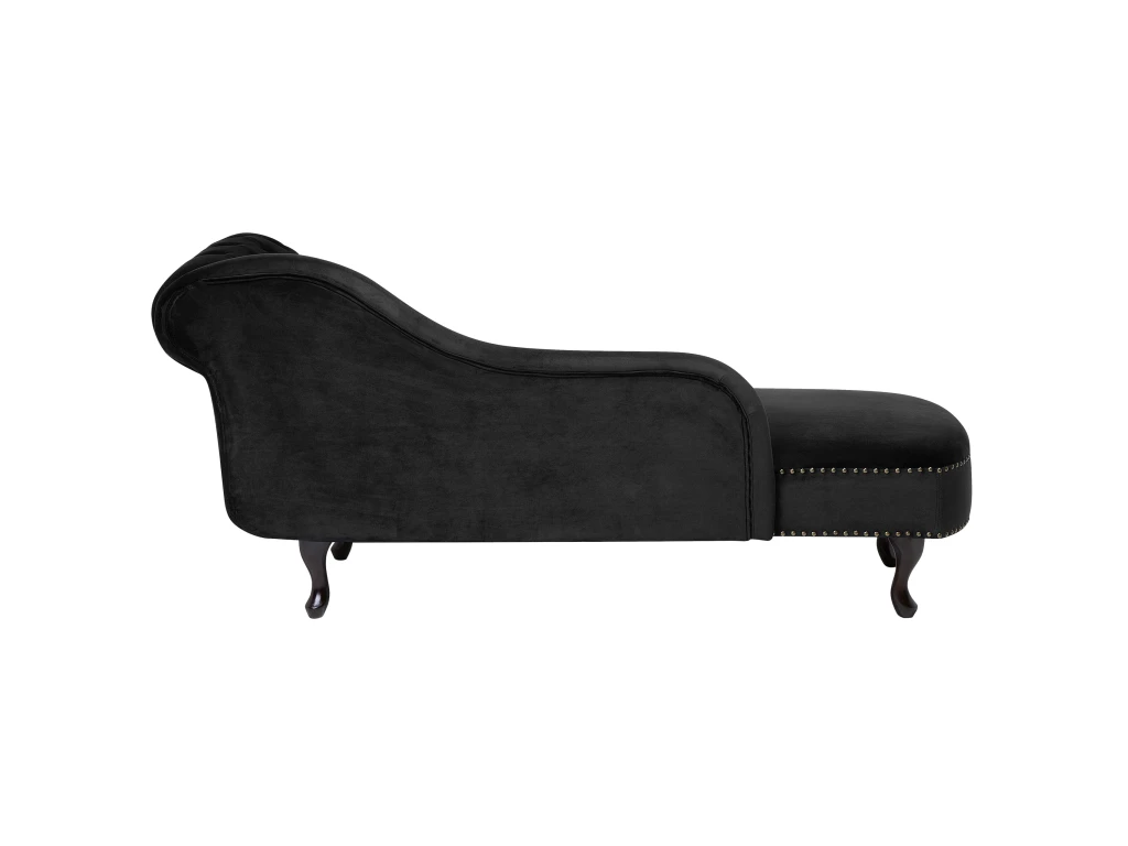 Méridienne Chesterfield Côté Droit En Velours Noir NIMES 6 Méridienne Chesterfield Côté Droit En Velours Noir NIMES – Image 6