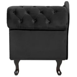 Méridienne Chesterfield Côté Droit En Velours Noir NIMES 16 Méridienne Chesterfield Côté Droit En Velours Noir NIMES -Promos Chesteris Boutique meridienne 16673631