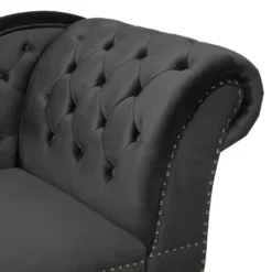 Méridienne Chesterfield Côté Droit En Velours Noir NIMES 17 Méridienne Chesterfield Côté Droit En Velours Noir NIMES -Promos Chesteris Boutique meridienne 16673633