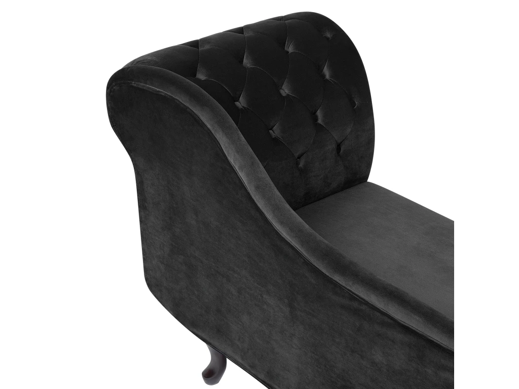 Méridienne Chesterfield Côté Droit En Velours Noir NIMES 10 Méridienne Chesterfield Côté Droit En Velours Noir NIMES – Image 10