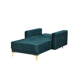 Chaise Longue En Velours Bleu Paon ABERDEEN -Promos Chesteris Boutique meridienne 16673647