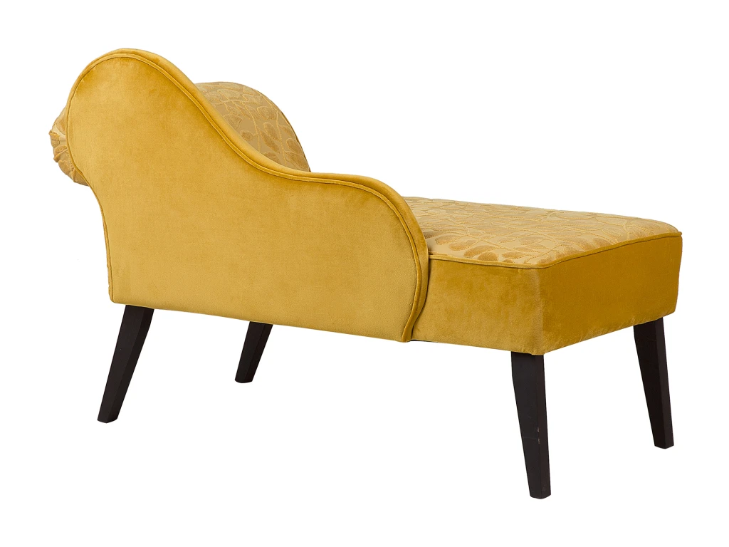 Mini Chaise Longue En Velours Jaune Côté Droit BIARRITZ 5 Mini Chaise Longue En Velours Jaune Côté Droit BIARRITZ – Image 5