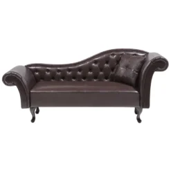 Méridienne Chesterfield Marron Côté Droit LATTES