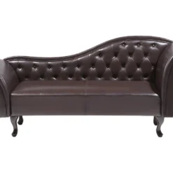 Méridienne Chesterfield Marron Côté Droit LATTES -Promos Chesteris Boutique meridienne 16673675