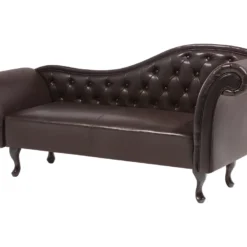 Méridienne Chesterfield Marron Côté Droit LATTES -Promos Chesteris Boutique meridienne 16673679