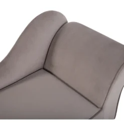 Mini Chaise Longue En Velours Taupe Côté Droit BIARRITZ -Promos Chesteris Boutique meridienne 16673887