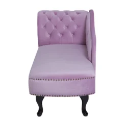 Méridienne En Velours Violet Clair Côté Gauche NIMES -Promos Chesteris Boutique meridienne 16673917