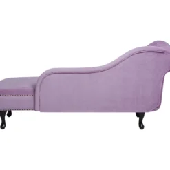 Méridienne En Velours Violet Clair Côté Gauche NIMES -Promos Chesteris Boutique meridienne 16673919