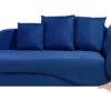 Chaise Longue Côté Droit En Velours Bleu Marine MERI