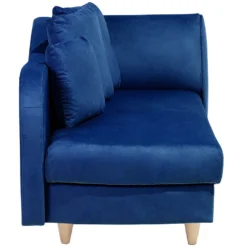Chaise Longue Côté Droit En Velours Bleu Marine MERI -Promos Chesteris Boutique meridienne 16674281