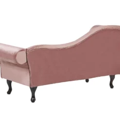 Chaise Longue Côté Gauche En Velours Rose LATTES 11 Chaise Longue Côté Gauche En Velours Rose LATTES -Promos Chesteris Boutique meridienne 16674295