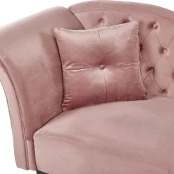 Chaise Longue Côté Gauche En Velours Rose LATTES 12 Chaise Longue Côté Gauche En Velours Rose LATTES -Promos Chesteris Boutique meridienne 16674297