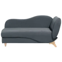 Chaise Longue Côté Droit En Velours Gris Foncé MERI -Promos Chesteris Boutique meridienne 16674483