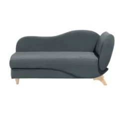 Chaise Longue Côté Droit En Velours Gris Foncé MERI -Promos Chesteris Boutique meridienne 16674485