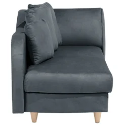 Chaise Longue Côté Droit En Velours Gris Foncé MERI -Promos Chesteris Boutique meridienne 16674491
