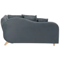 Chaise Longue Côté Droit En Velours Gris Foncé MERI -Promos Chesteris Boutique meridienne 16674493