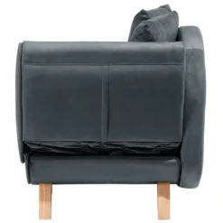 Chaise Longue Côté Droit En Velours Gris Foncé MERI -Promos Chesteris Boutique meridienne 16674495