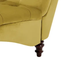 Chaise Longue En Velours Moutarde MURET -Promos Chesteris Boutique meridienne 16674545