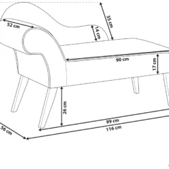 Mini Chaise Longue En Velours Vert Côté Gauche BIARRITZ -Promos Chesteris Boutique meridienne 16674759