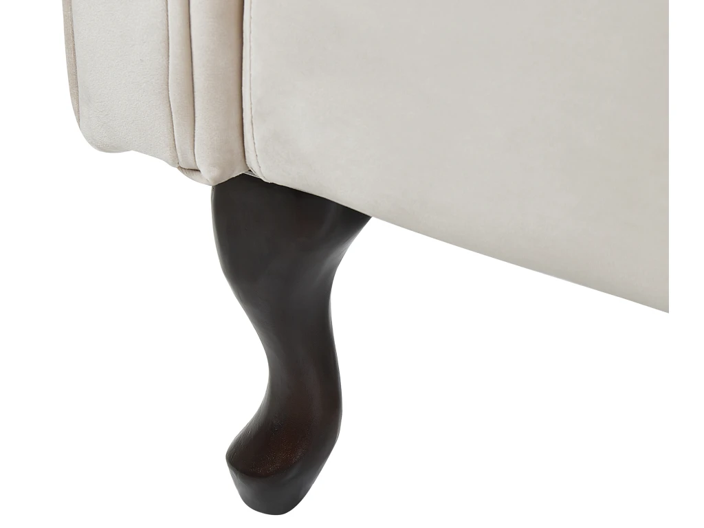 Chaise Longue Côté Droit En Velours Beige LATTES 7 Chaise Longue Côté Droit En Velours Beige LATTES – Image 7
