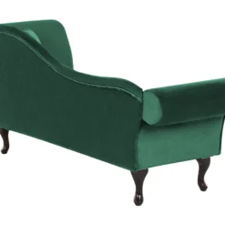 Chaise Longue Côté Droit En Velours Vert Foncé LATTES -Promos Chesteris Boutique meridienne 16674879