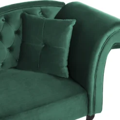 Chaise Longue Côté Droit En Velours Vert Foncé LATTES -Promos Chesteris Boutique meridienne 16674881