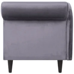 Chaise Longue Côté Droit En Velours Gris Foncé LUIRO -Promos Chesteris Boutique meridienne 16674987