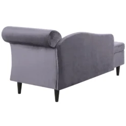 Chaise Longue Côté Droit En Velours Gris Foncé LUIRO -Promos Chesteris Boutique meridienne 16674989
