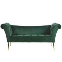 Chaise Longue En Velours Vert Foncé NANTILLY