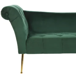 Chaise Longue En Velours Vert Foncé NANTILLY -Promos Chesteris Boutique meridienne 16675069