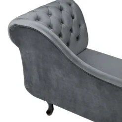 Méridienne Chesterfield Côté Droit En Velours Gris NIMES -Promos Chesteris Boutique meridienne 16675199