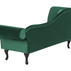 Chaise Longue Côté Gauche En Velours Vert Foncé LATTES 11 Chaise Longue Côté Gauche En Velours Vert Foncé LATTES -Promos Chesteris Boutique meridienne 16675389