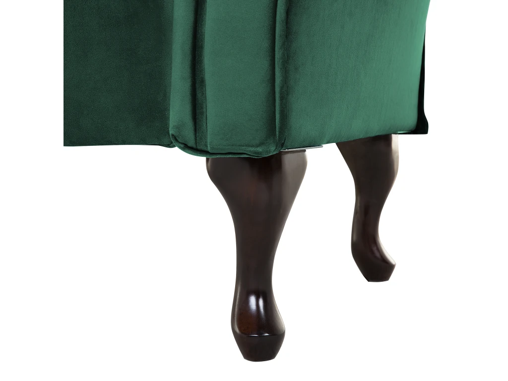 Chaise Longue Côté Gauche En Velours Vert Foncé LATTES 7 Chaise Longue Côté Gauche En Velours Vert Foncé LATTES – Image 7