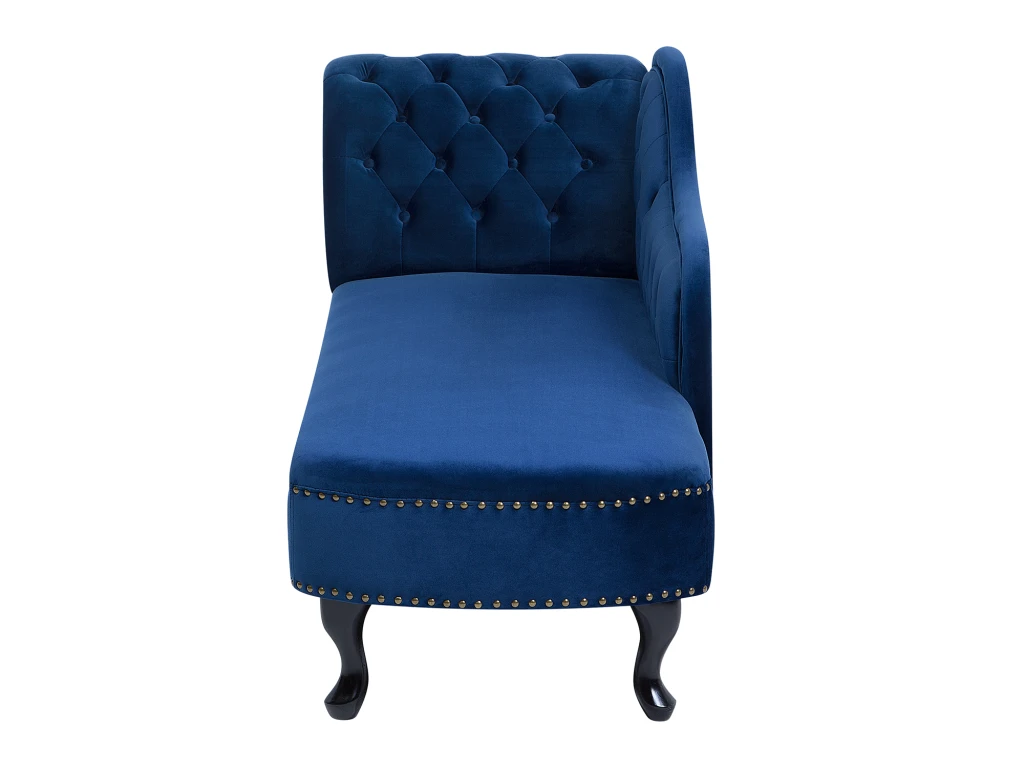 Méridienne Chesterfield En Velours Bleu Côté Gauche NIMES 5 Méridienne Chesterfield En Velours Bleu Côté Gauche NIMES – Image 5