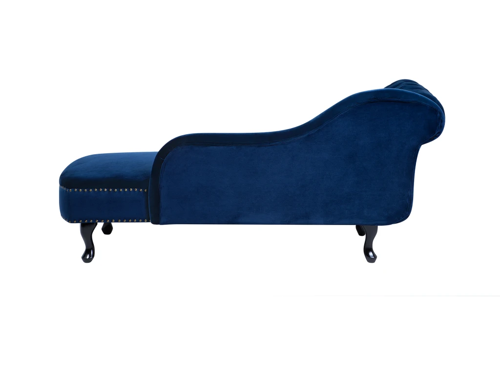 Méridienne Chesterfield En Velours Bleu Côté Gauche NIMES 6 Méridienne Chesterfield En Velours Bleu Côté Gauche NIMES – Image 6