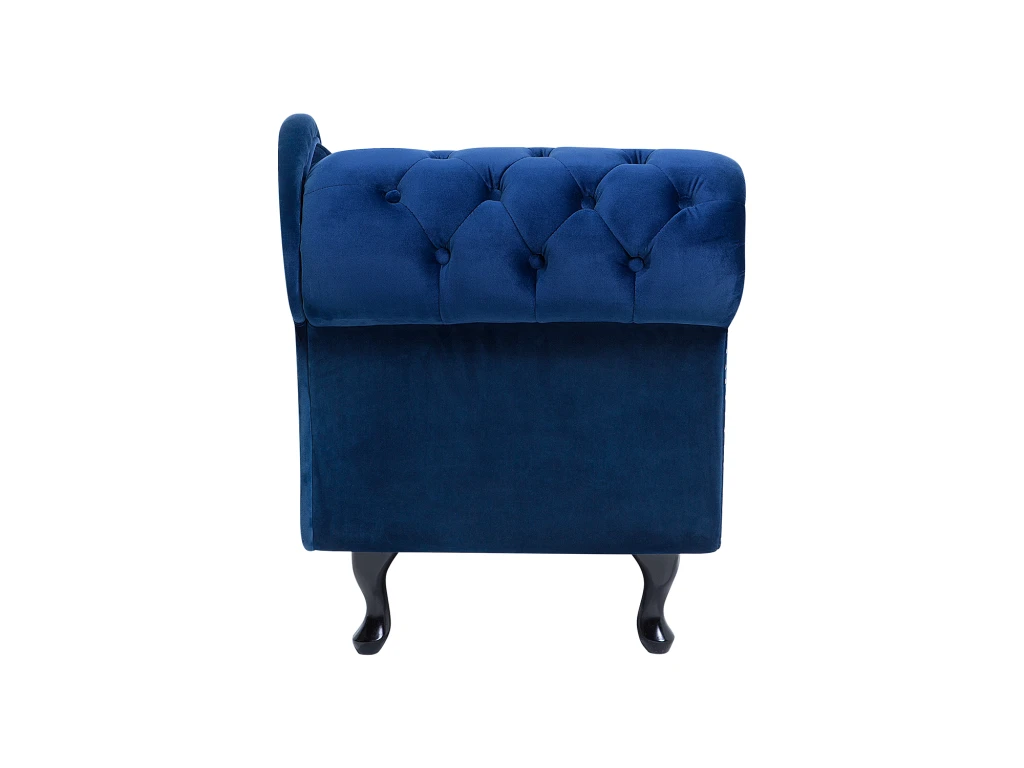 Méridienne Chesterfield En Velours Bleu Côté Gauche NIMES 7 Méridienne Chesterfield En Velours Bleu Côté Gauche NIMES – Image 7