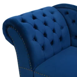 Méridienne Chesterfield En Velours Bleu Côté Gauche NIMES 18 Méridienne Chesterfield En Velours Bleu Côté Gauche NIMES -Promos Chesteris Boutique meridienne 16675411