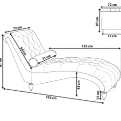 Chaise Longue En Velours Gris Clair MURET 11 Chaise Longue En Velours Gris Clair MURET -Promos Chesteris Boutique meridienne 16675577