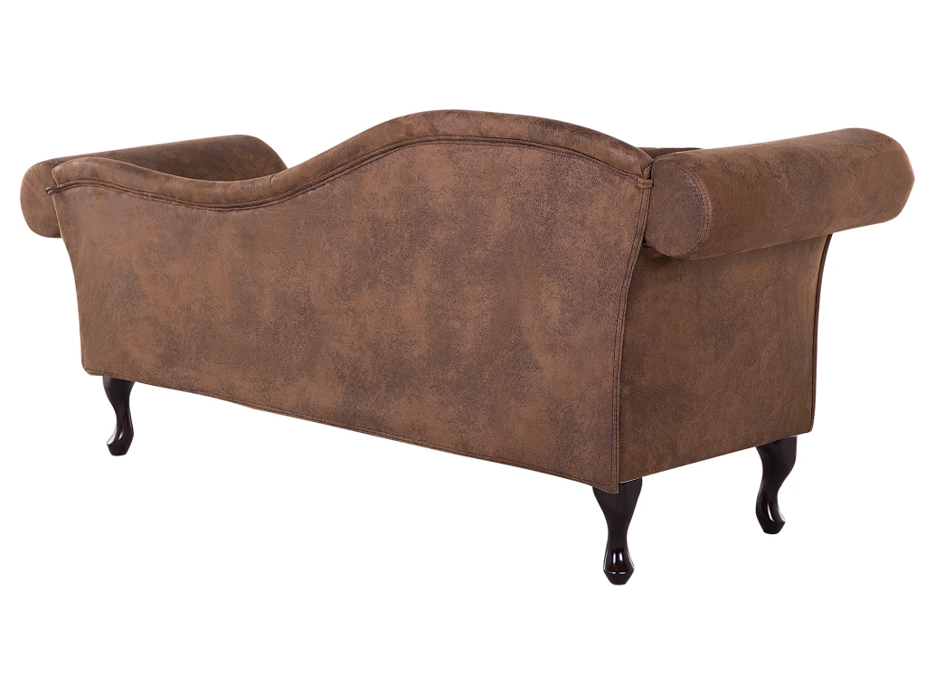 Méridienne Côté Gauche En Cuir Suède Marron LATTES 5 Méridienne Côté Gauche En Cuir Suède Marron LATTES – Image 5