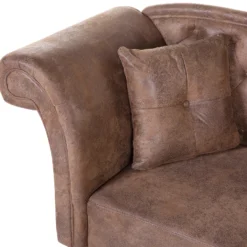 Méridienne Côté Gauche En Cuir Suède Marron LATTES 14 Méridienne Côté Gauche En Cuir Suède Marron LATTES -Promos Chesteris Boutique meridienne 16675603