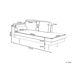 Chaise Longue En Velours Vert Menthe Côté Gauche MIRAMAS -Promos Chesteris Boutique meridienne 16675795