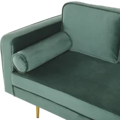 Chaise Longue En Velours Vert Menthe Côté Gauche MIRAMAS -Promos Chesteris Boutique meridienne 16675801